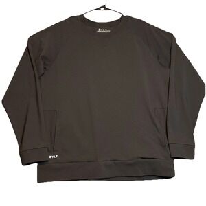 BYLT Premium Sweatshirt Mens Medium Black Stretch Crew Neck Raglan Sleeve Casual